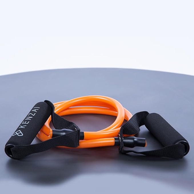 Kenzai Resistance Bands Exercise Set with Handles, Multi-Color Fitness Tubes, Strength Training Equipment for Home Workouts