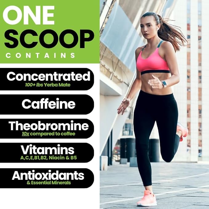 LivMatte Yerba Mate Instant Tea Drink Mix Powder Extract– Natural Yerba Mate Lemon Flavored Drink Mix Plant Extract Caffeine Alternative (Lemon)