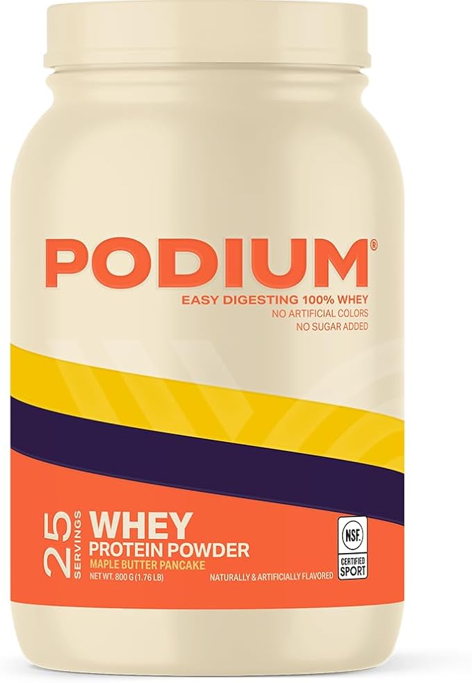 Podium Nutrition, 100% Whey Protein Powder, 25 Servings, 25g of Whey Protein Per Serving, Maple Butter Pancake, Gluten Free, Soy Free, No Artificial Colors