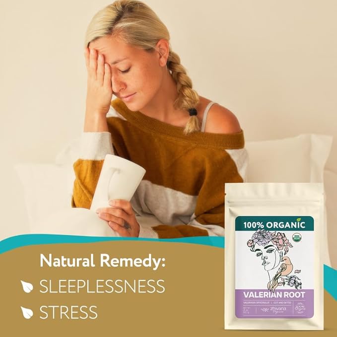 Organic Valerian Root Tea (4oz.) - Te De Valeriana Organica Para Dormir y Ansiedad - Valerian Tea - Valarian Roots Herb to Support Sleep, Healthy Stress Response, Relax Muscles