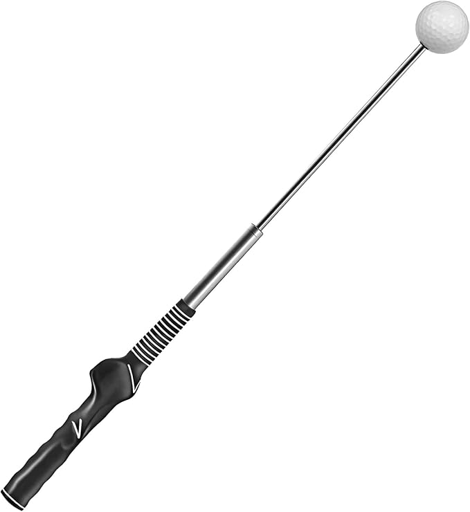Stainless Steel Retractable Golf Swing Trainer, Adjustable Golf Grip Aid for Swing Training, Indoor and Outdoor Use, Improve Stability, Speed, Accuracy