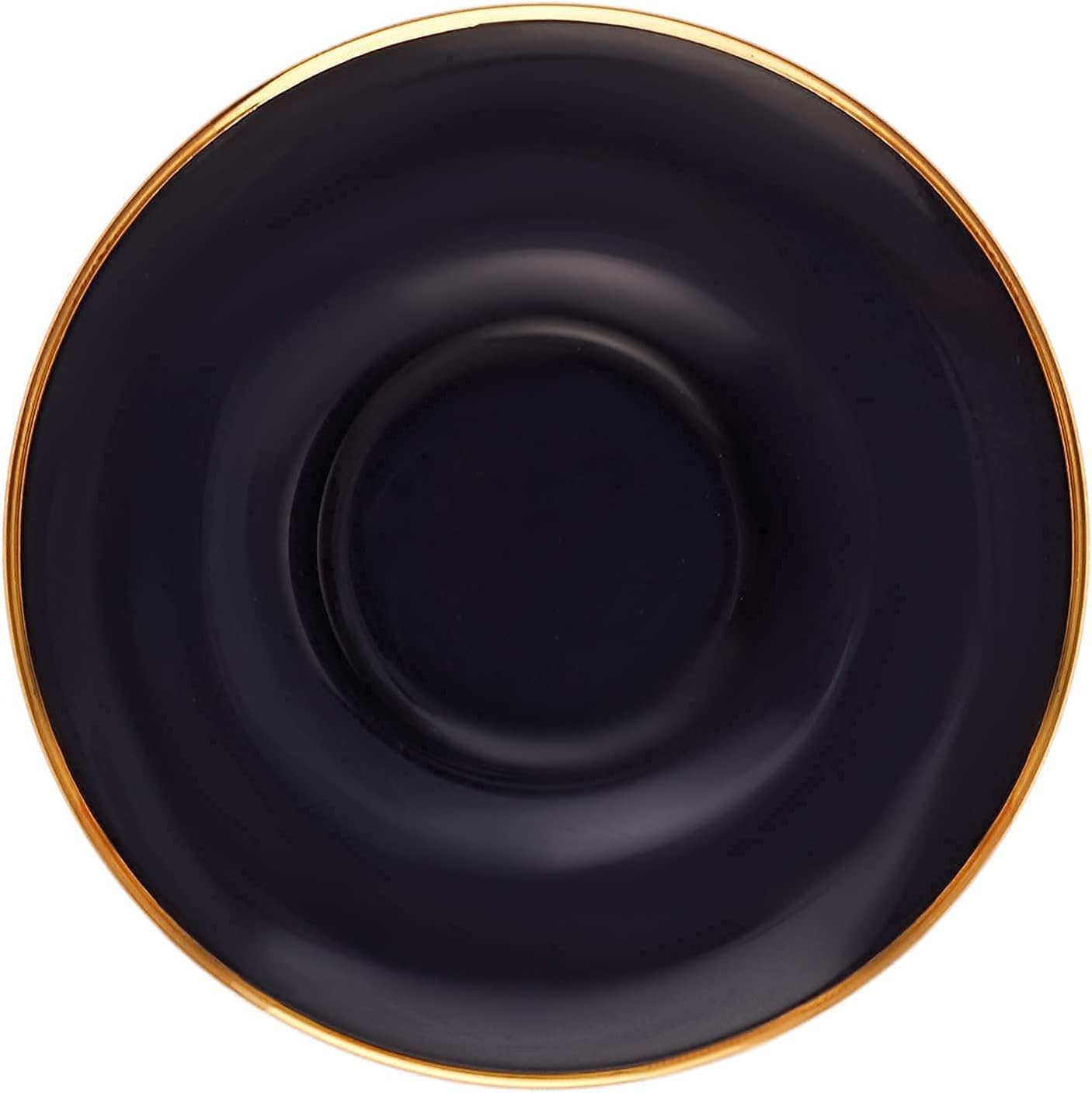 KARACA Retro Anthracite Tea Set for 6, 6 Turkish Tea Glasses, 12 Pcs, Gold Decal Details