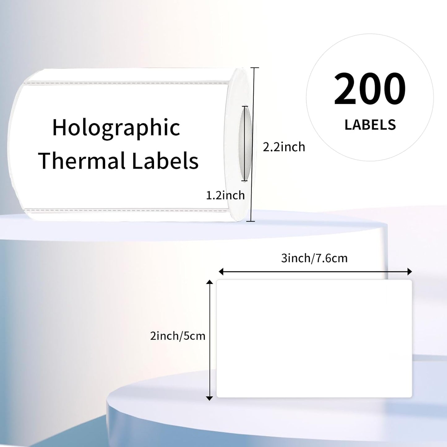 2x3 Inch White Thermal Labels, 200 Blank Stickers for Price, Barcode, Mailing, Name, DIY Custom Logo Design