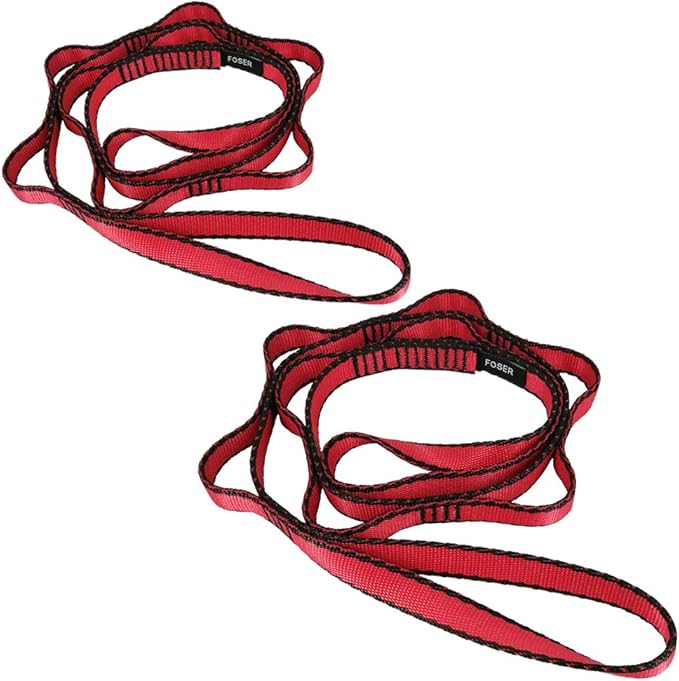 FOSER 2pcs Daisy Chains, Yoga Hammock Extension Strap, Adjustable Nylon Strap Fitness Pilates and Exercise Extend Strap