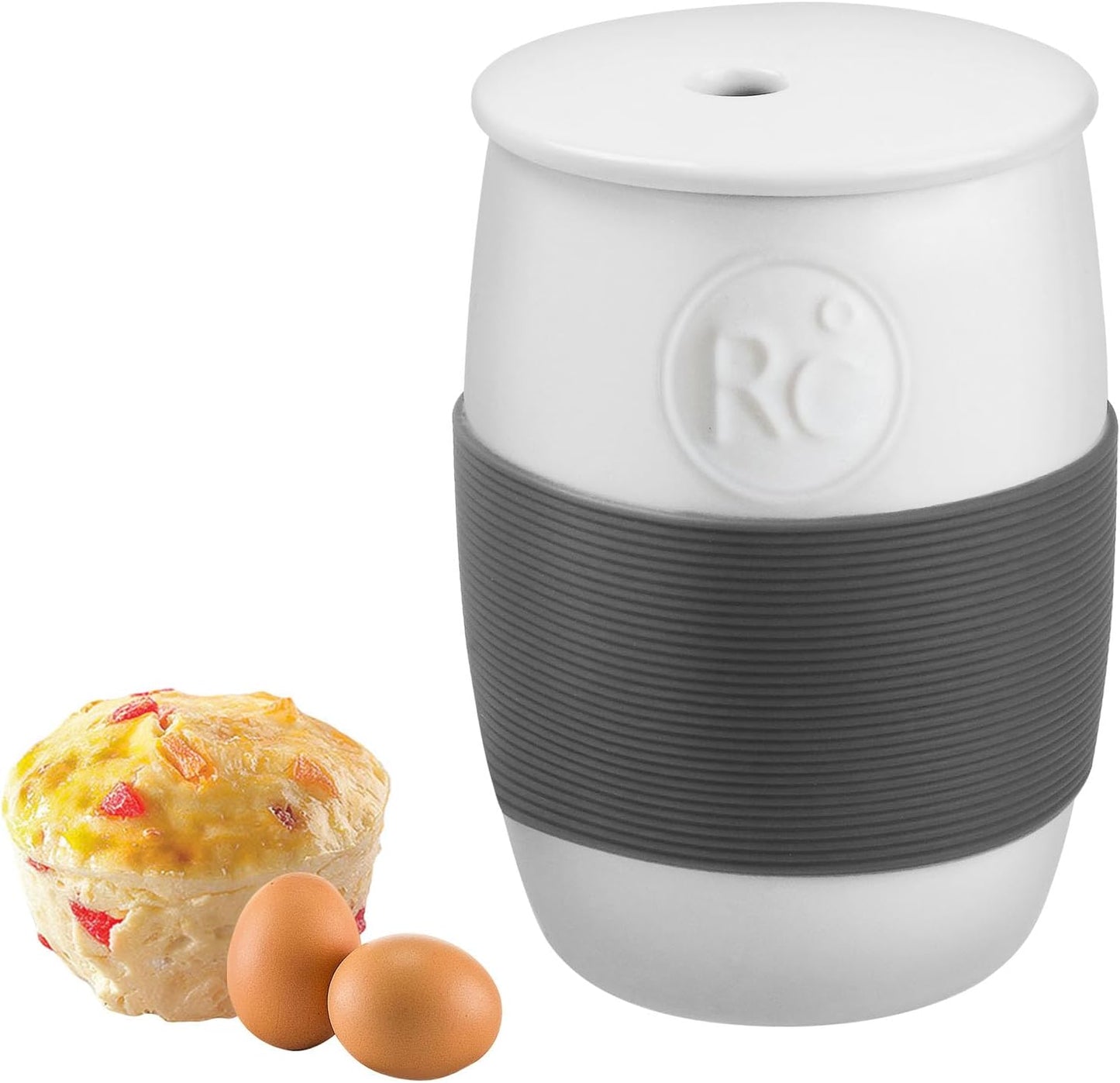 Professional Ceramic Egg Cooker for Microwave, Quick Scrambled Egg Maker Holds Up to 4 Eggs, Easy & Healthy Breakfast Microwave Cooker Great for Mug Cake, Muffin, Omelet, 100% Food Safe