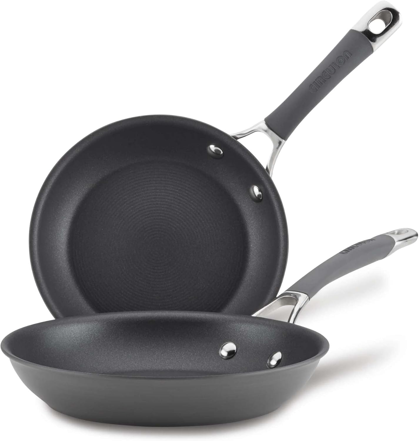 Circulon 83905 Radiance [hard anodized] Nonstick Frying pan set / Skillet Set - 8.5 Inch and 10 Inch, Gray