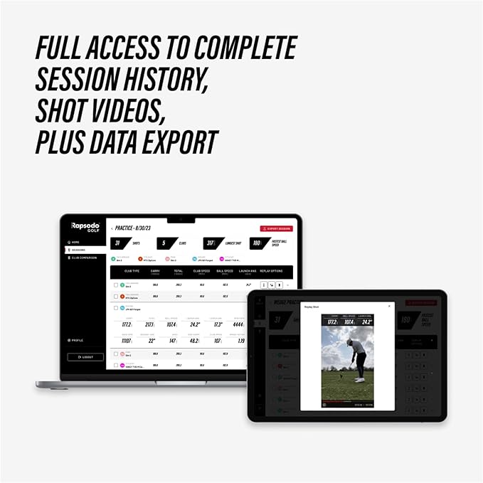 Rapsodo - MLM2PRO Golf Launch Monitor, Simulators for Home & Training, Mobile Launch Monitor for Golf Swing Analysis, Measures Spin Rate & Axis, Tracker & Swing Analyzer, Indoor Outdoor Use