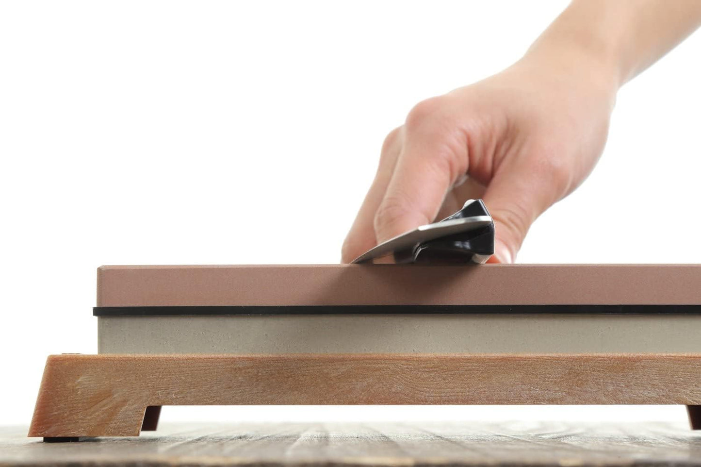 Japanese Knife Sharpener 1000/6000 Grit and Knife Angle Holder Set by B&B japan for Stainless Steel Cutlery and Pointed Carver, Best for Long-Lasting Sharpness, "KING" Trade Mark