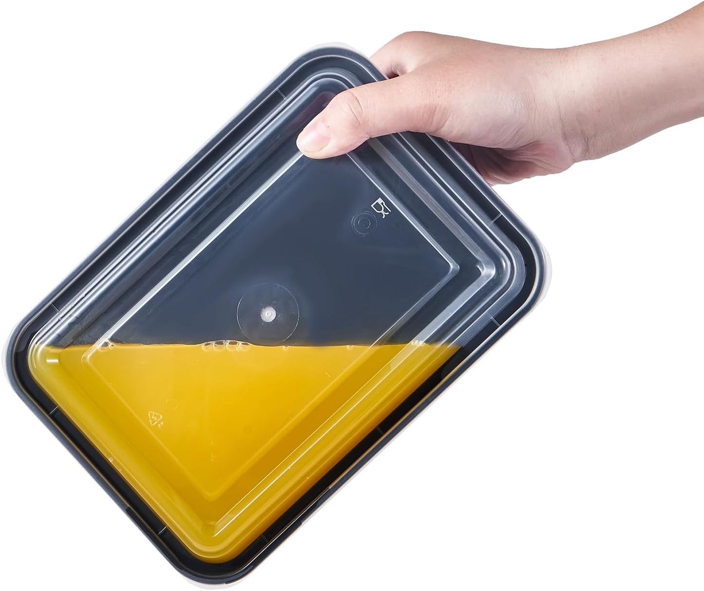 FULIGN 24 oz Meal Prep Containers With Lids Reusable 150 Pack Extra-thick Plastic Food Storage Black Disposable To Go Lunch Box BPA Free Stackable Microwave Dishwasher Freezer Safe