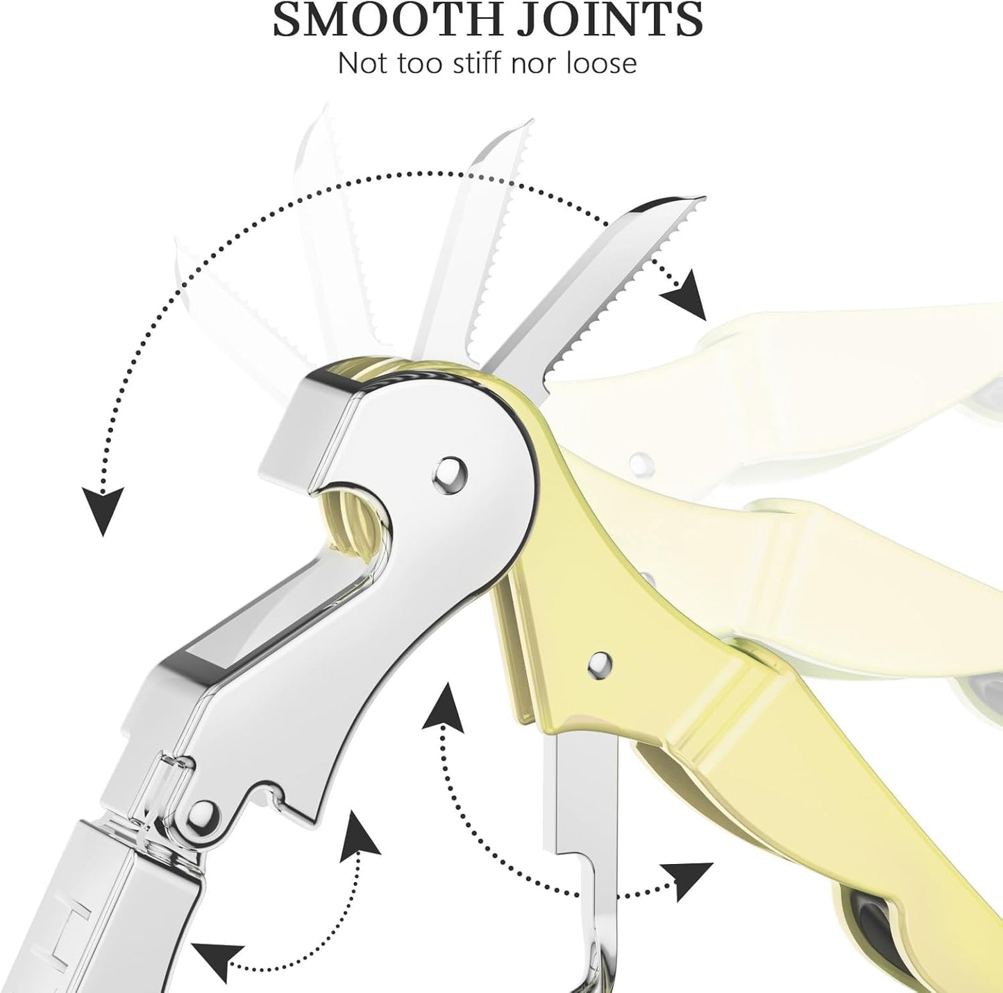 HYZ 2-Pack Wine Opener Waiter Corkscrew, Professional Wine Key for Servers, Bartender with Foil Cutter, Manual Wine Bottle Opener Double Hinged (Light Yellow)