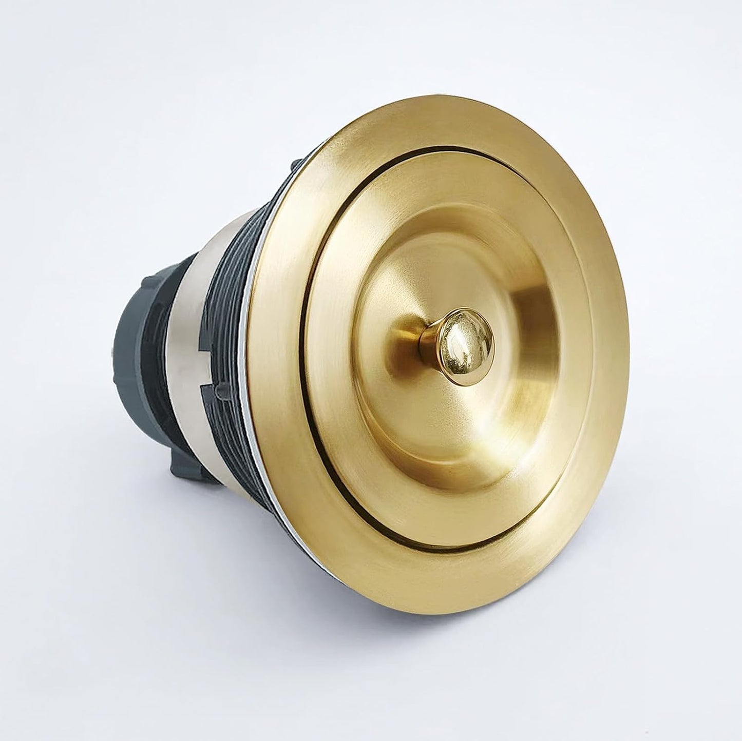 3-1/2-Inch Kitchen Sink Drain Strainer Assembly Kit, GZILA Deep Waste Basket Strainer with Sealing Lid Sink Stopper, 304 Stainless Steel Brushed Gold