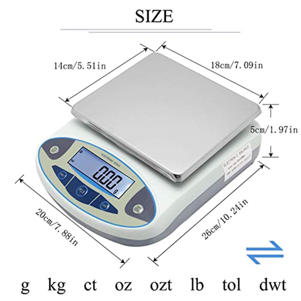 CGOLDENWALL Lab Scale 20kgx0.1g Digital Precision Scale Electronic Balance Laboratory Weighing Industrial Scale Kitchen Counting Scale Scientific Scale Calibrated (20kg, 0.1g)