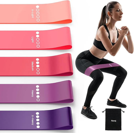 Resistance Bands for Working Out, Elastic Exercice Loop Bands for Physical Therapy, Yoga Starter Set of Stretch Bands for Booty Legs, Pilates Flexbands