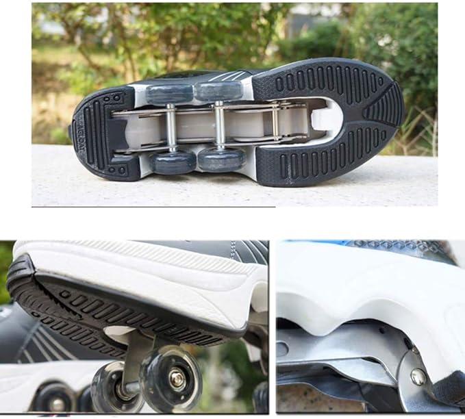 Double-Row Deform Wheel Automatic Walking Shoes Invisible Deformation Roller Skate 2 in 1 Removable Pulley Skates Skating Parkour