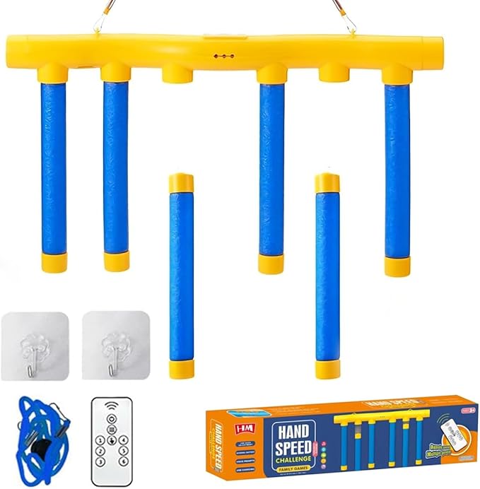 Reflex Challenge Game, Hand Eye Coordination Training Reaction Game Hand Speed Challenge Game,Catching Sticks Game, Adjustable Speed Catching Game
