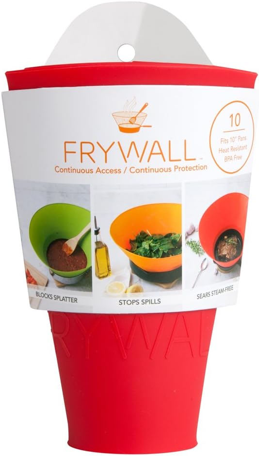 Frywall 10 (Medium) - Red - Splatter Guard, as Seen on Shark Tank