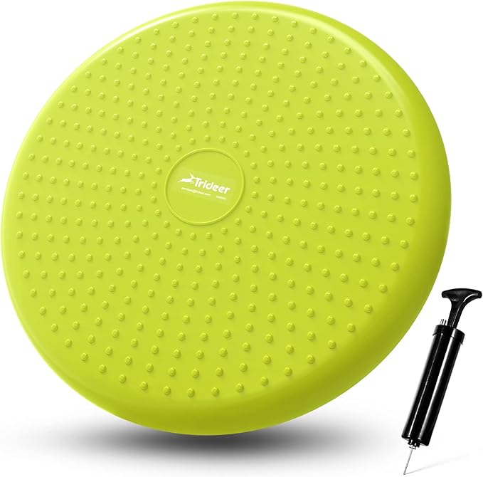 Trideer Wobble Cushion with Inflation Pump - Wiggle Seat for Sensory Kids(Multiple Colors), Balance Disc (Extra Thick)
