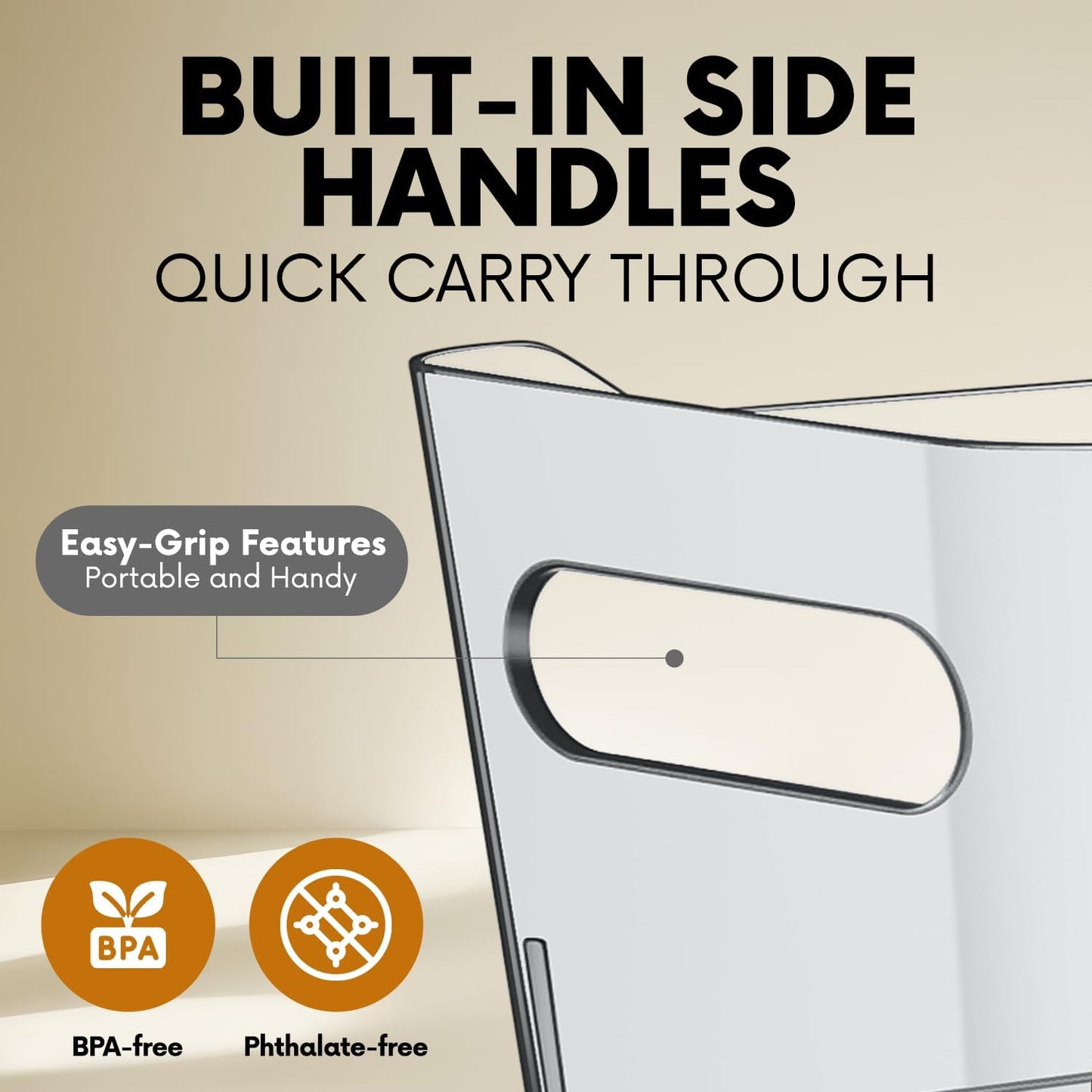 Clear Plastic Storage Bins, Pantry Organizers and Storage Containers, Large Fridge Organizer Bins, Home Kitchen Cabinet Organizer, Medicine Cabinet Bin for Organizing Freezer Closet