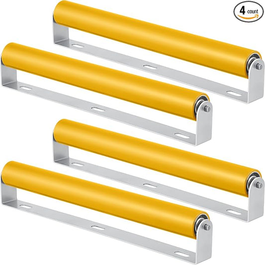 Therwen Boat Trailer Roller with Bracket Set Conveyor Rollers 1.5" Diameter Kayak Roller Metal Roller with Bracket for Transporting Raft Industrial Use