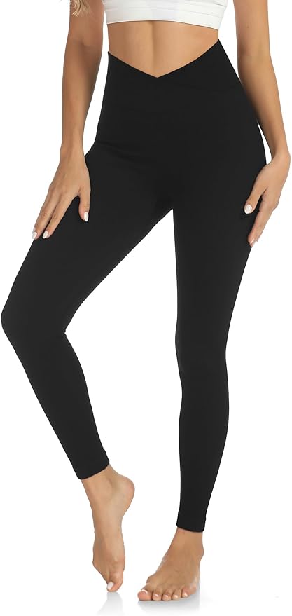 DIBAOLONG Womens High Waist Yoga Pants Cutout Ripped Tummy Control Workout Running Yoga Skinny Leggings