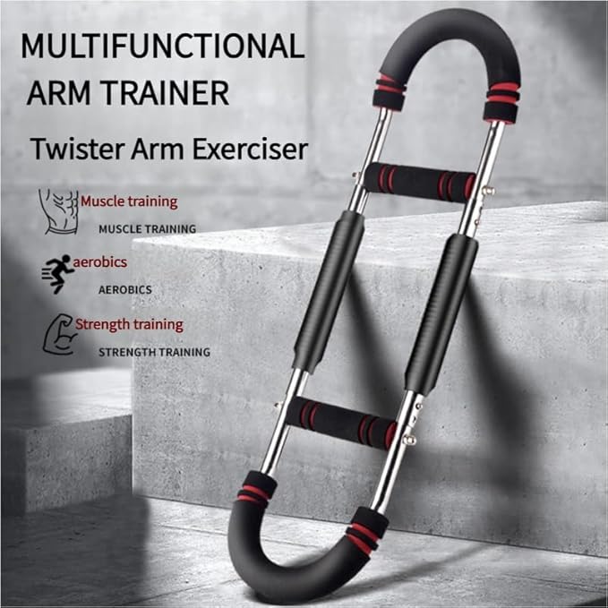 Twister Arm Exerciser,Adjustable Spring Workout Bar, Forearm Triceps Chest Enhanced Exercise Strengthener,Portable Home Fitness Equipment