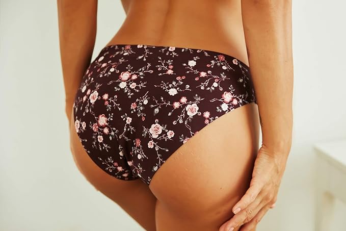 FINETOO 6 Pack Women’s Seamless Hipster Underwear No Show Panties Invisibles Briefs Soft Stretch Bikini Underwears XS-XL