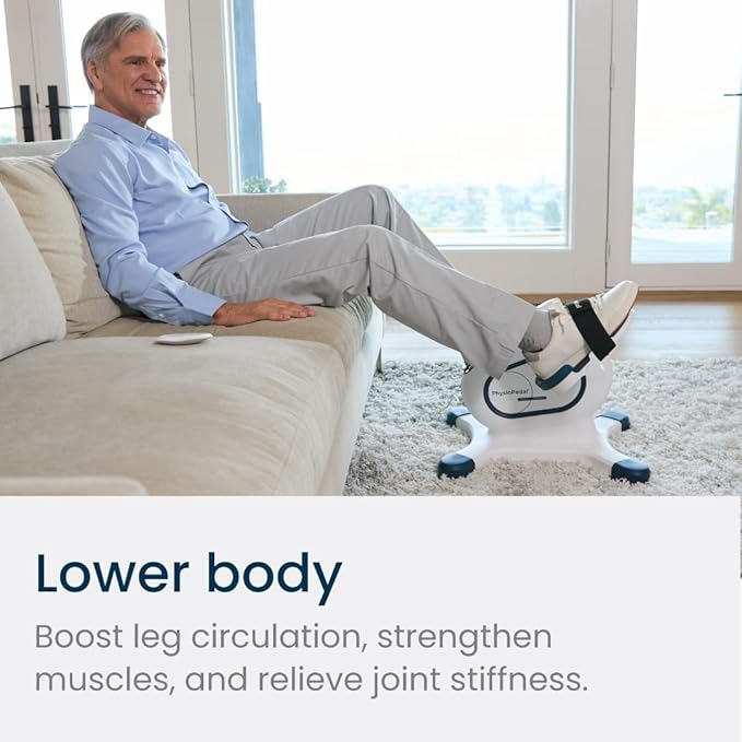 Nobol PhysioPedal® Arm & Leg Pedal Exerciser, Dual Mode, 8 Motorized Speeds, 8 Adjustable Resistance Levels, LED Display, Magnetic Remote Control, Low-Impact Exercise for Joint Health & Mobility