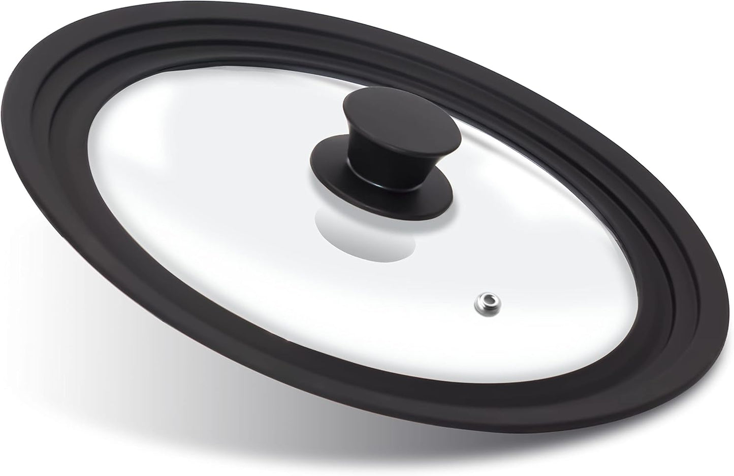 Anaeat Silicone Universal Lid for Pots, Pans and Skillets - Tempered Glass Covered with Heat Resistant Silicone Rim Fits 9.5", 10" and 11" Diameter Cookware -Easy to Use Replacement Frying Pan Cover