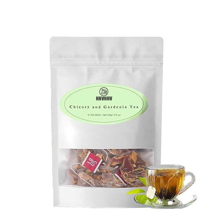 Detoxifying tea, Nature Chicory & Gardenia Herbal Tea -Herbal detox for weight management, metabolism, bloating, and healthy blood sugar maintenance, Natural Sugar-Free Herbal Tea (1pc)