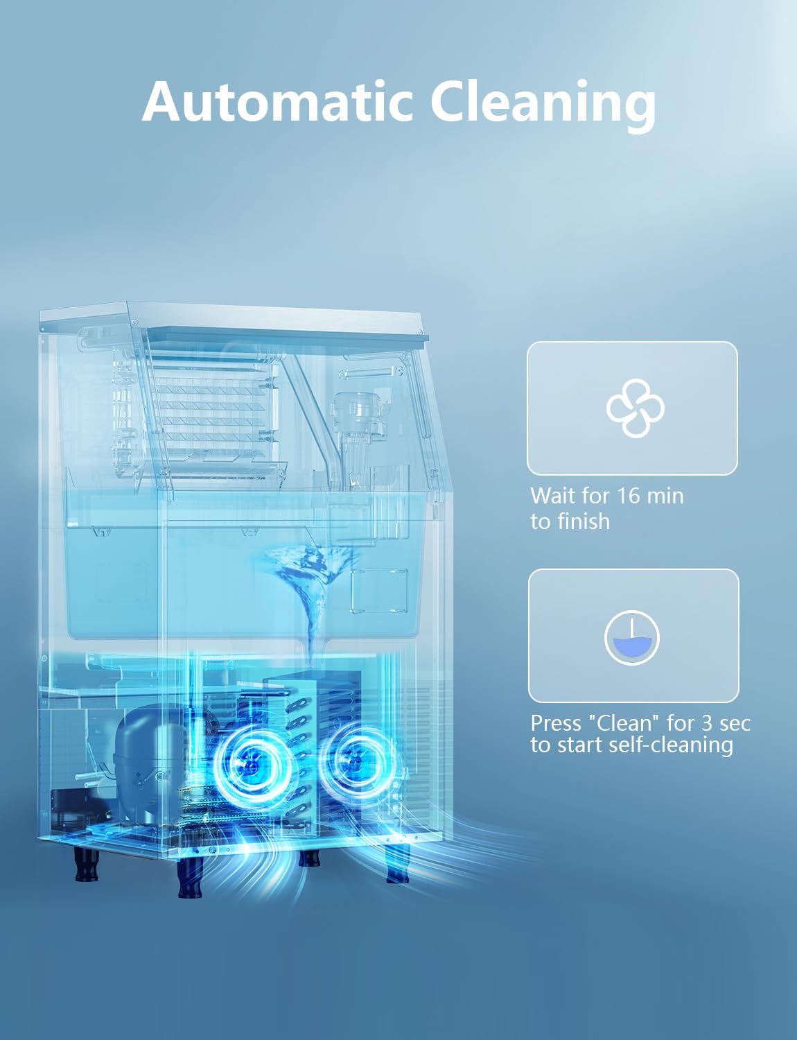 Commercial Ice Maker Machine, 200LBS/24H Under Counter Ice Maker with 35LBS Ice Storage,Stainless Steel Freestanding Ice Maker for Restaurant, Home, Bar, Office, Party, Outdoor Activities