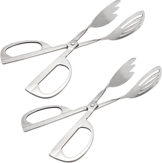 Food Serving Tongs 2 PACK Stainless Steel Salad Tongs for Cooking Cake Bread Kitchen