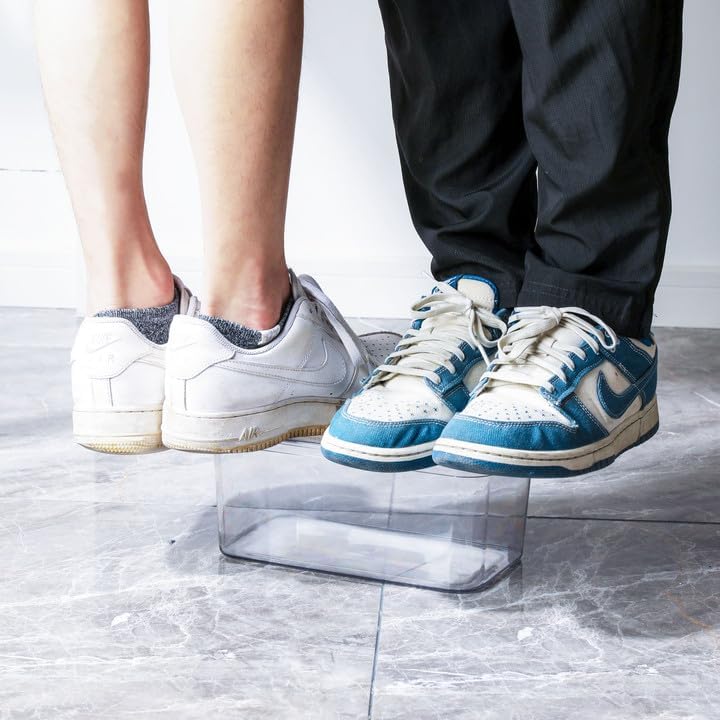 Clear Storage Bins With Lids,4 Packs Food Storage Organizer,Stackable Kitchen Cabinet,Bathroom Basket,Fridge Organization.Pantry Transparent Containers For Fruits,Drinks