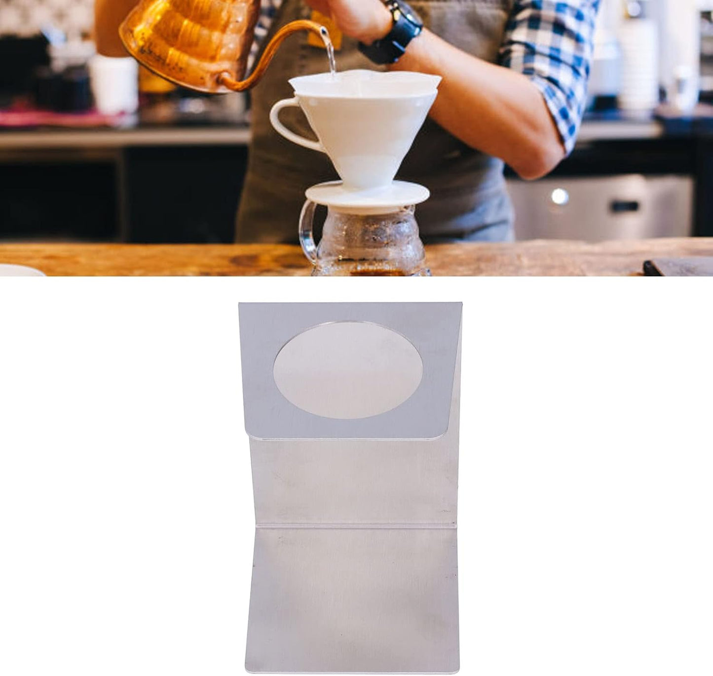 Drip Coffee Holder, Pour Over Coffee Stand, Lightweight Metal Dripper Holder for Home and Cafe Use (Silver)