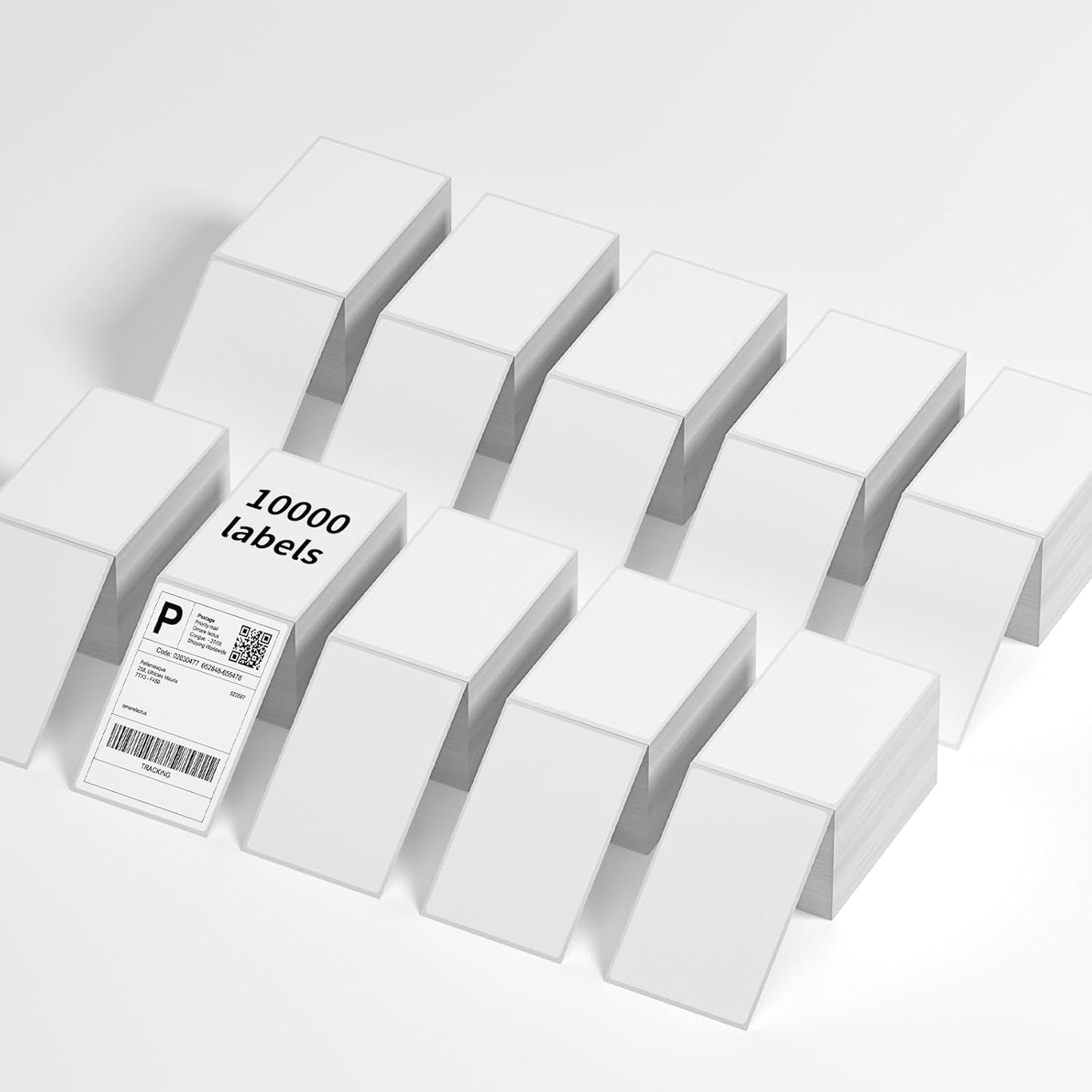 FungLam 4"x6" Thermal Shipping Labels,10000 Fanfold Labels, Adhesive Shipping Labels for iDPRT, Munbyn, Polono, Rollo Thermal Printers(10 Stack)