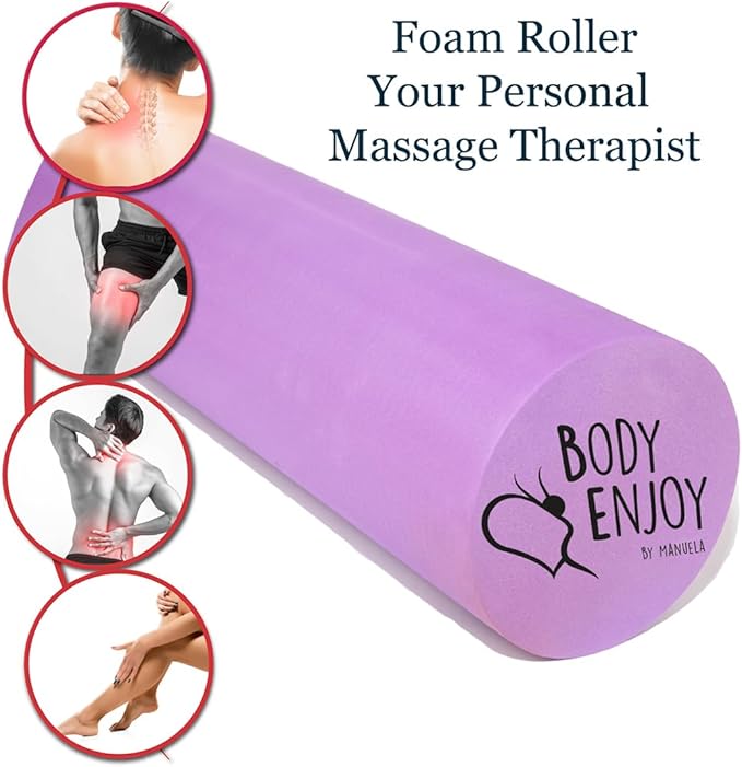 Small Size Low-Medium Density EVA 4 Inch Foam Roller for Back &Leg Pain; Sore Muscle Recovery; Trigger Point Massage Roller Ø3.75x18inch Physical Therapy; Helps as Spine Cracker Stretcher