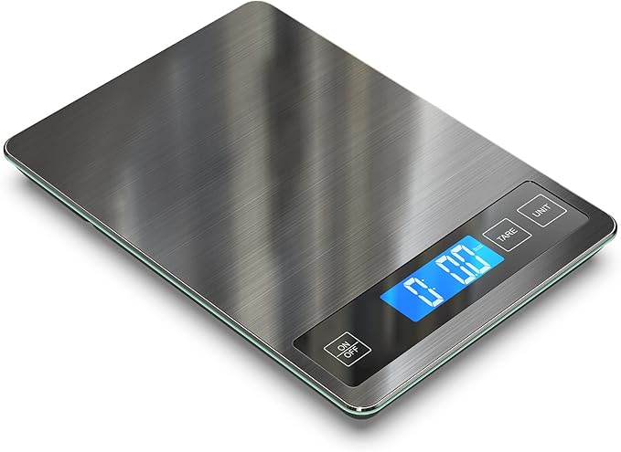 Nicewell Food Scale, 22lbs Digital Kitchen Grey Stainless Steel Scale Weight Grams and oz for Cooking Baking, 1g/0.1oz Precise Graduation,Tempered Glass (Dark Gray)