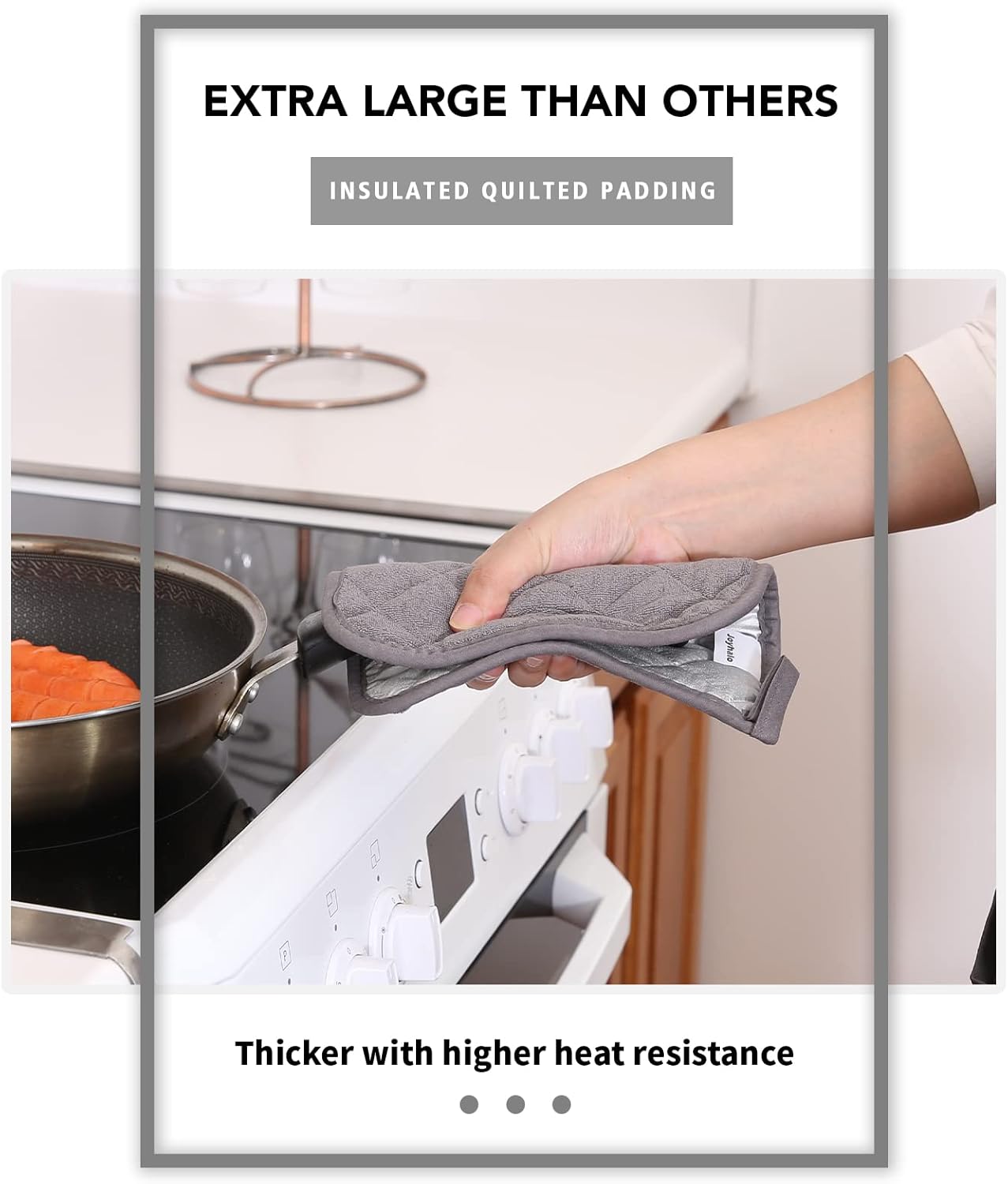 Joyhalo 4 Pack Pot Holders for Kitchen Clearance, Hot Pads for Kitchen, Countertops, Oven Pot Holders Bulk, Potholders Sets for Kitchens Heat Resistant, Grey