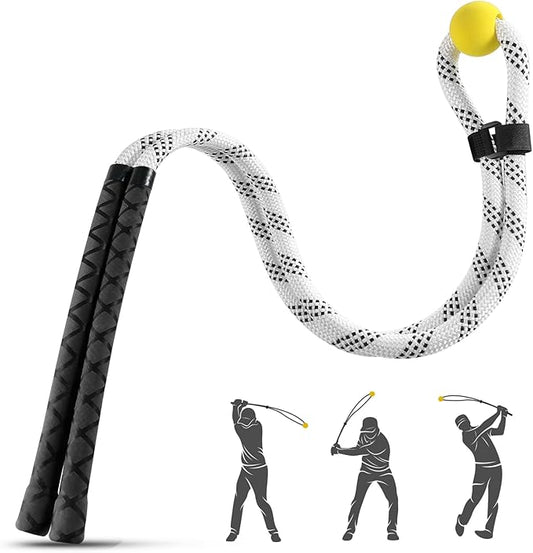 Golf Rope Swing Trainer, Golf Tyro Posture Corrector Professional Golf Training Aid, Master Tempo Golf Warm-Up Practice Equipment with Weighted Ball for Golfers of All Levels