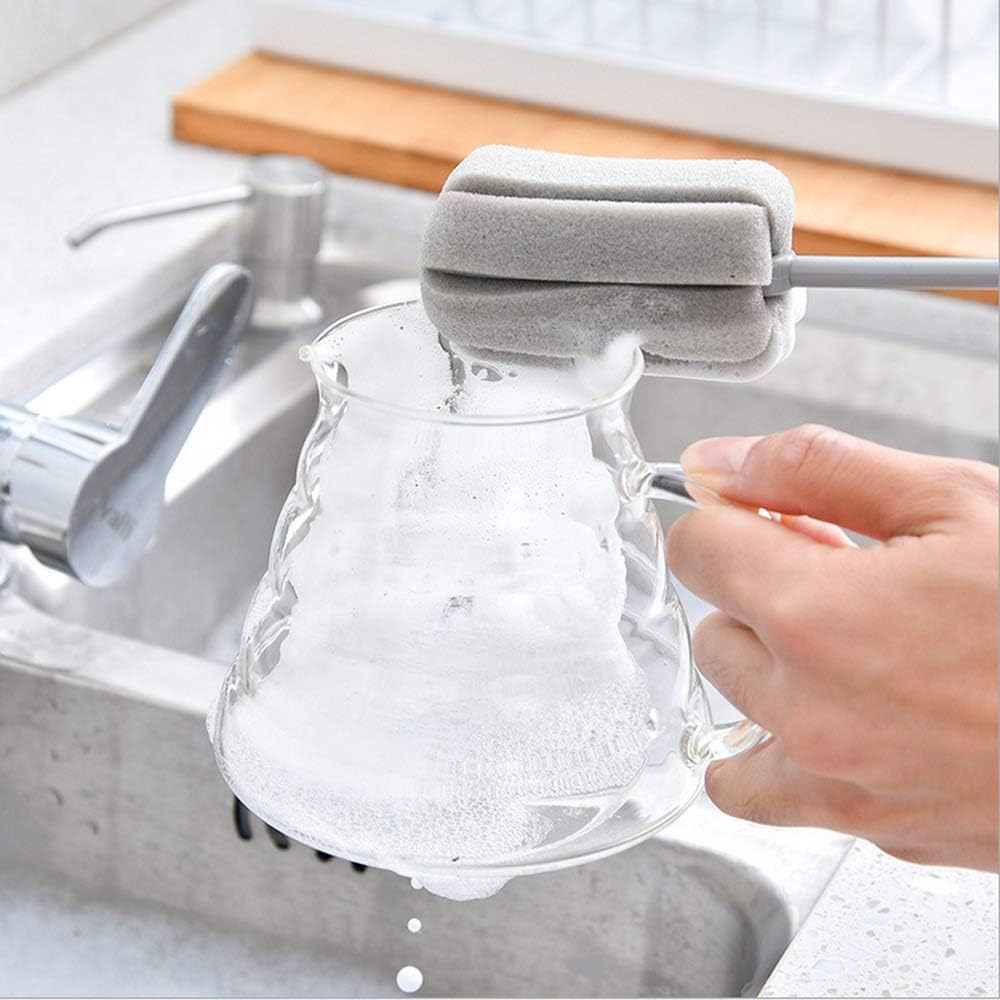 Brush Bottle 2 Pack 1 Long 1 Short Cleaning Brush Wine Glass Sponge 2 Pack Traceless Hook