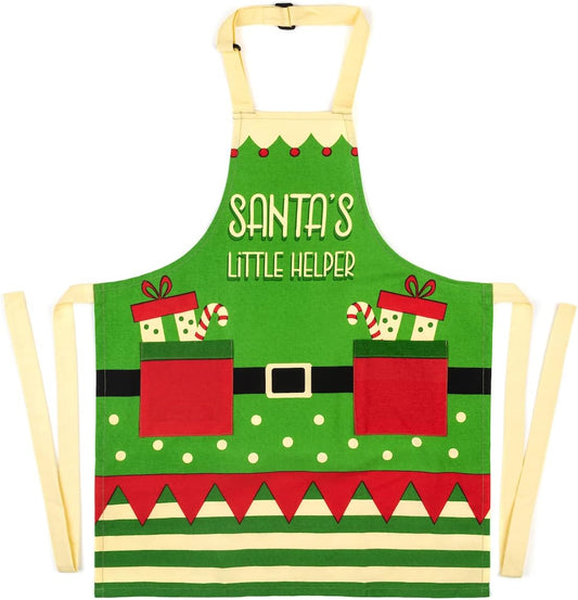 Lavley Christmas Baking Aprons - Funny kitchen gift for men, women and kids - 100% cotton adjustable apron for holiday bakers