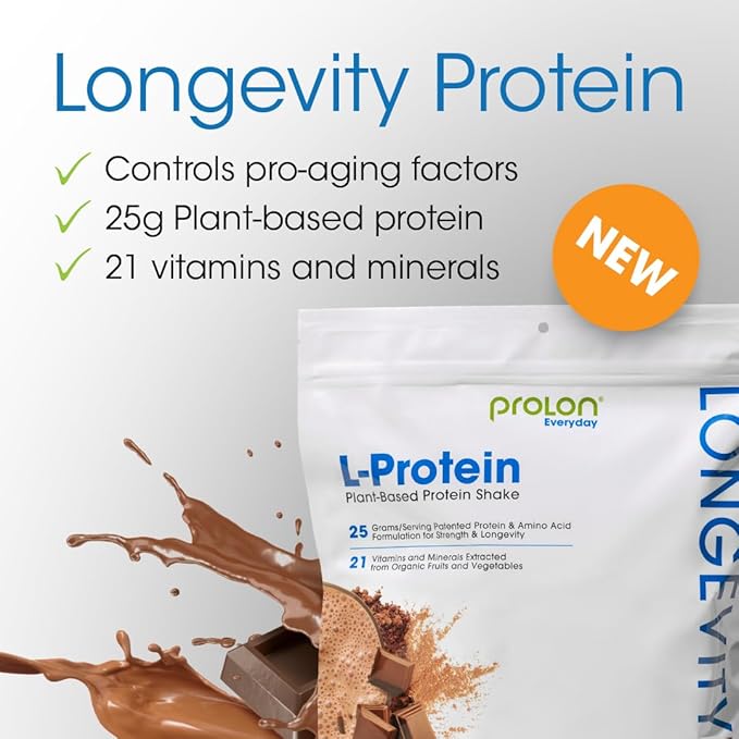 Prolon Longevity Plant Based Protein Powder | Muscle Synthesis & Repair, Healthy Aging, Boost Performance | Vitamins, Gluten Free, Amino Acids, Antioxidants | 25g of Protein | Berry, 12 Packets