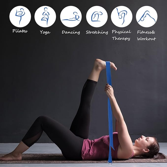 Outus 20 Pack Yoga Blocks and Straps Non-Slip EVA Foam Blocks with Metal D Ring Straps for Gym Exercise and Workout