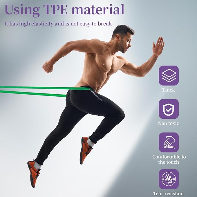 Resistance Bands for Working Out, Pull Up Assistance Bands, Exercise Workout Bands for Men & Women, Gym Bands with Door Anchor & Handle, Stretching Bands for Physical Therapy, Muscle Training