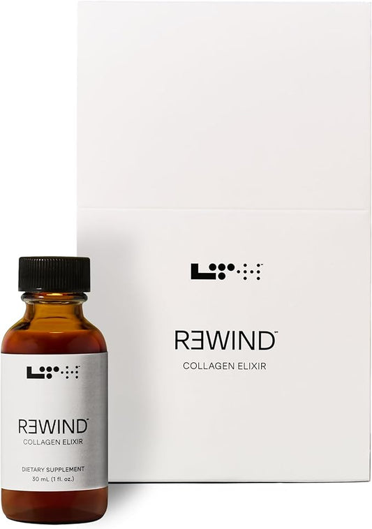 LTH Rewind Collagen Elixir - Trusted by Life Time Fitness Members - with Collagen Peptides, Hyaluronic Acid & Antioxidants - Supports Hair, Skin, Joint & Bone Health - Berry-Sorbet, 30 ml (15 Pack)