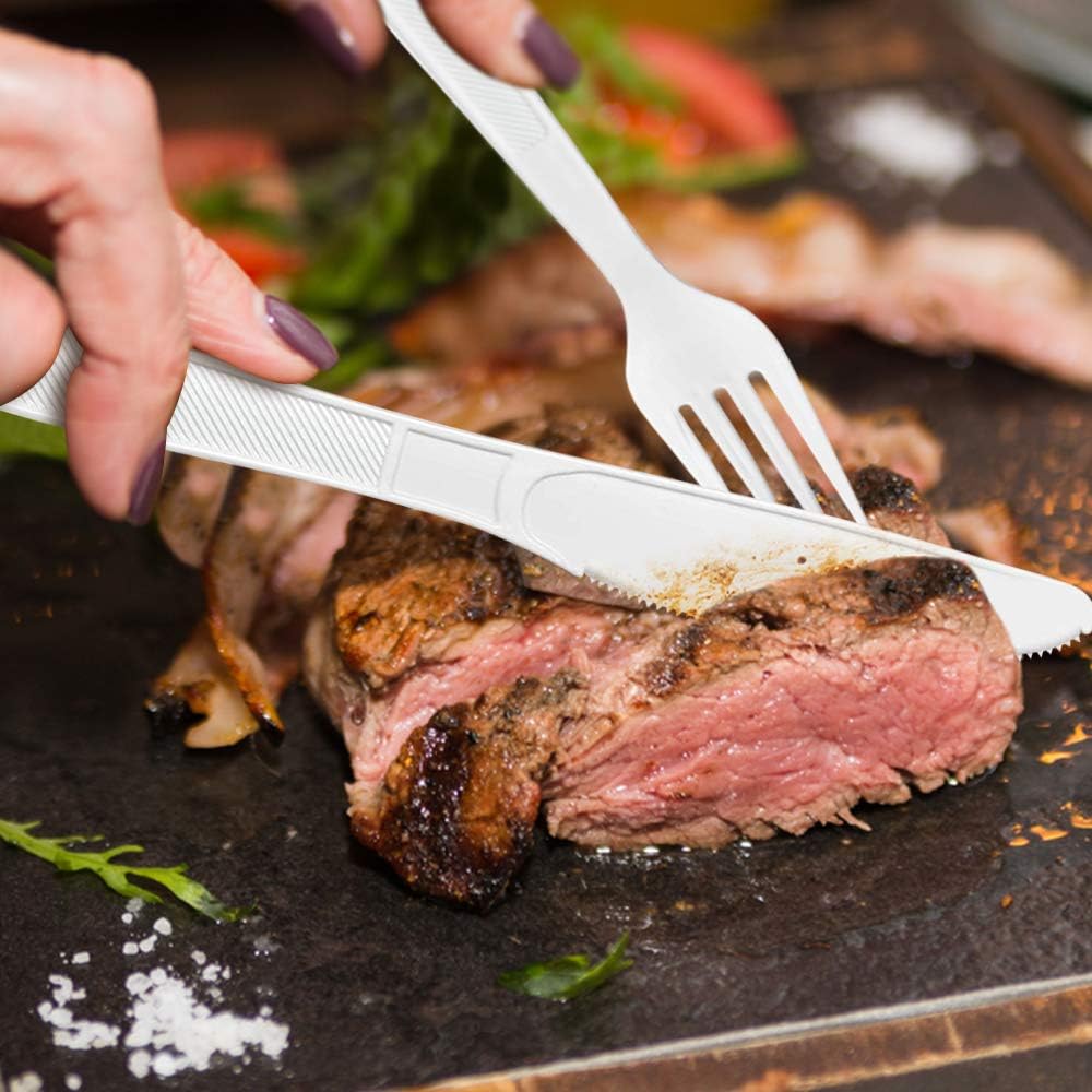 400 Pack Extra Heavyweight Disposable White Plastic Forks - Heavy Duty White Cutlery-Utensils, Parties, Dinners, Catering Services, Family Gatherings