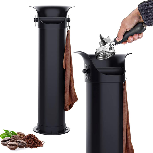 Knock Box for Espresso Grounds, Home and Commercial Use Knockbox with Removable Non-Slip Base & Barista Towel, Espresso Knock Box, Coffee Grind Collection Dump Bin, Extra Large