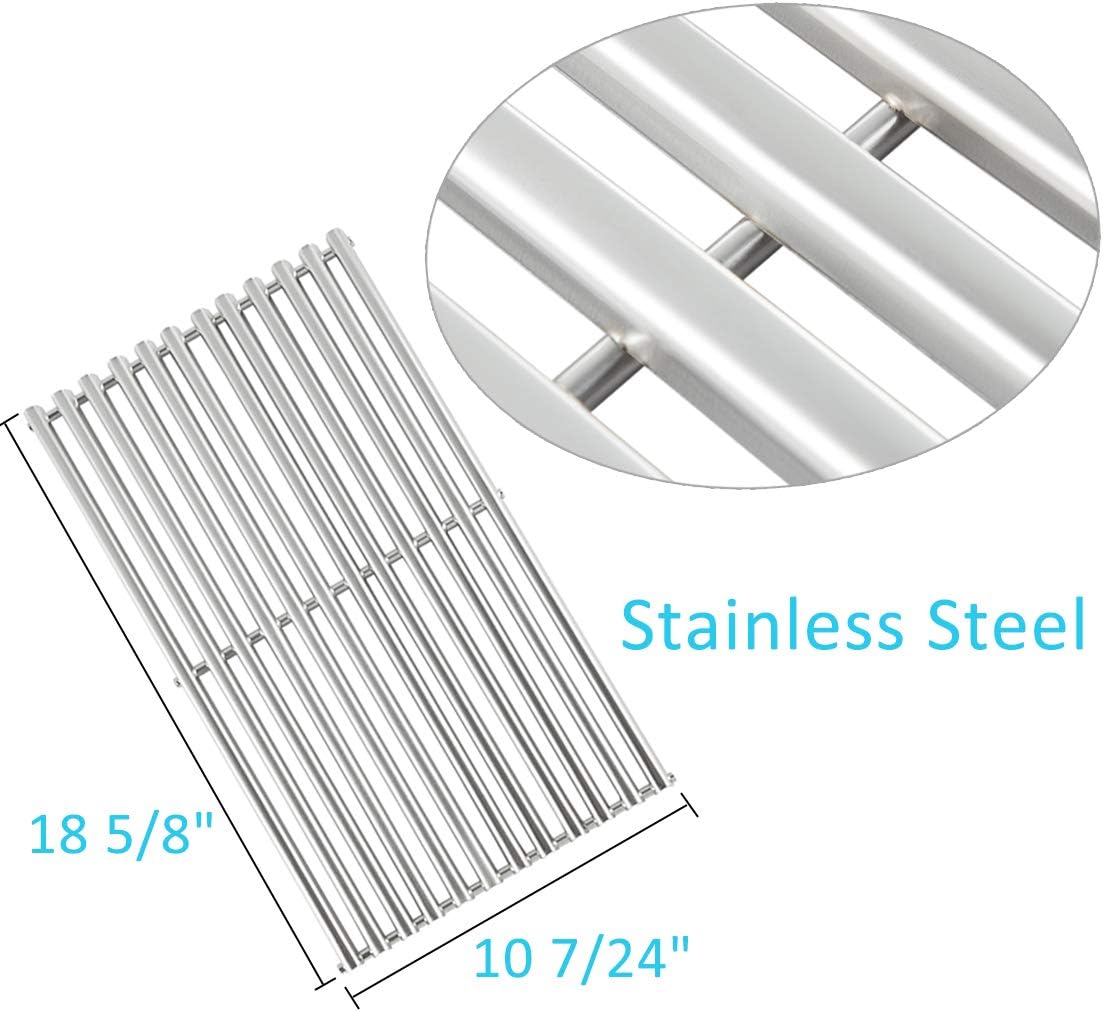3-Pack Stainless Steel Half-Tube Design 18 5/8" x 10 7/24" Each Cooking Grid Replacement for Select Gas Grill Models by Kenmore, Master Forge, Members Mark and Others