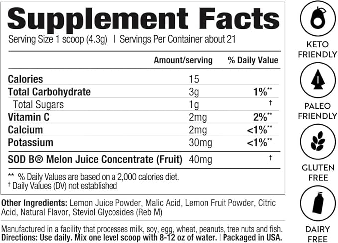 Dr. Kellyann Lemon Sips Citrus Drink Mix (21 Servings) – Cucumber Lime Flavor, Sugar-Free Detox, Hydrates & Firms Skin, 1 Pack