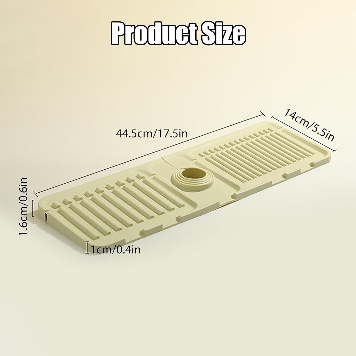 Faucet Mat for Kitchen Sink - 2024 Upgraded Premium Silicone Splash Guard with Fast Drying Properties - Protective Sink Tray Ideal for Stone Sinks in Kitchen & Bathroom (1, Gray)