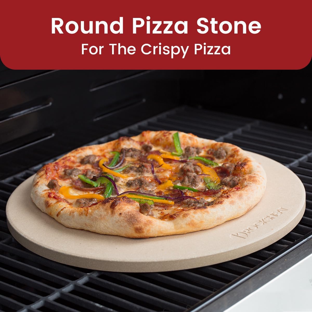 K ROCKSHEAT 10.25 Inch Pizza Stone for Grill, Small Bread Baking Stone for Oven, Cordierite Pizza Grilling Stone 10.25" Round